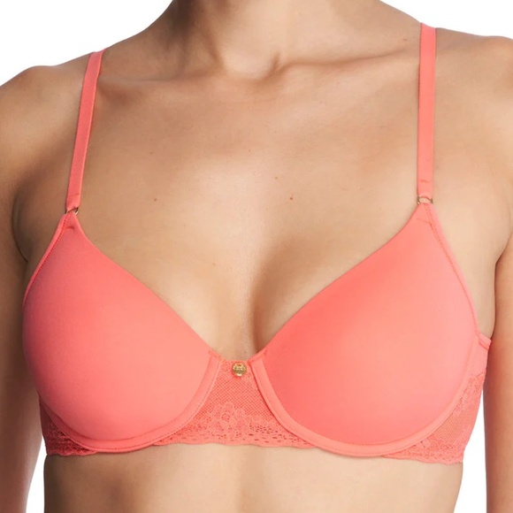 NWT Natori Women's Bliss Perfection Contour Underwire Bra, Papaya - size 32B - Picture 1 of 3